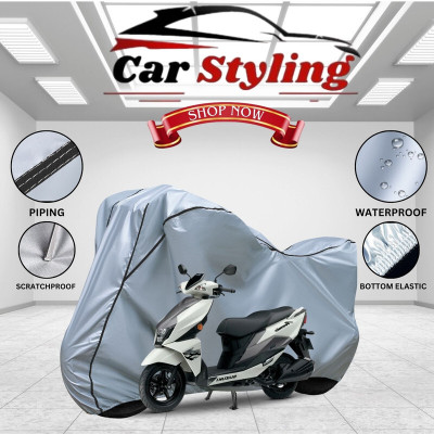 Car Styling Waterproof Two Wheeler Cover for Suzuki(Avenis 125, Silver, Black)