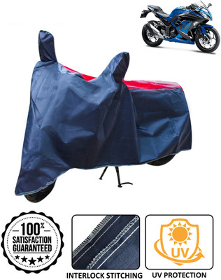 AutoRetail Waterproof Two Wheeler Cover for Kawasaki(Ninja 300, Blue, Red)