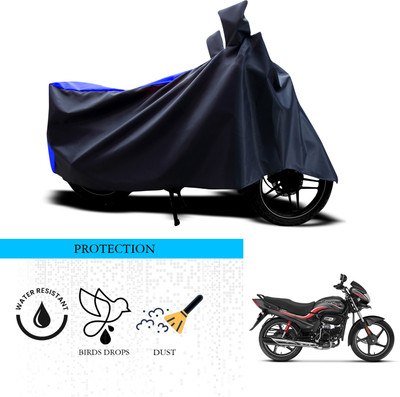 ANTHUB Waterproof Two Wheeler Cover for Hero(Passion Plus, Black, Blue)