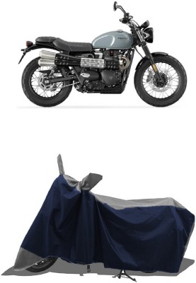 SUGASHRI Waterproof Two Wheeler Cover for Triumph(Scrambler 1200 BS6, Grey, Blue)