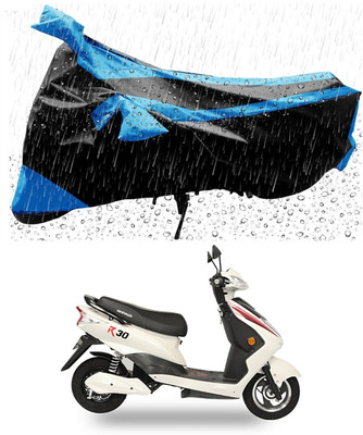 Mdstar Waterproof Two Wheeler Cover for Okinawa(R30 electric scooter, Blue, Black)