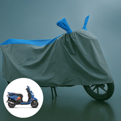 PAGORA Waterproof Two Wheeler Cover for Hero(Pleasure+ 110, Grey, Blue)