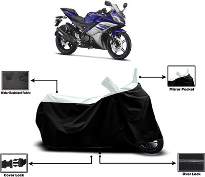 Amexride Two Wheeler Cover for Yamaha(YZF R15 Ver 2.0, White)