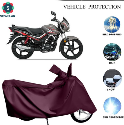 sowelar Waterproof Two Wheeler Cover for TVS(Star City Plus, Maroon)