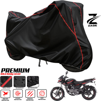 ZAQE Two Wheeler Cover for Bajaj(Pulsar 135 BS6, Black, Red)