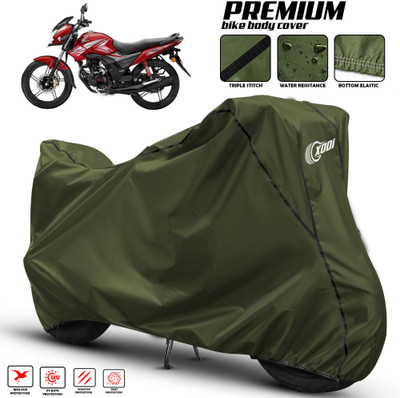AUTOCAD Waterproof Two Wheeler Cover for Honda(CB Shine, Green, Black)