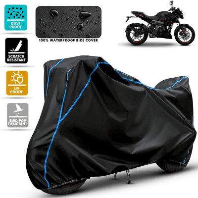 Amikan Waterproof Two Wheeler Cover for Bajaj(Pulsar N160, Black, Blue)