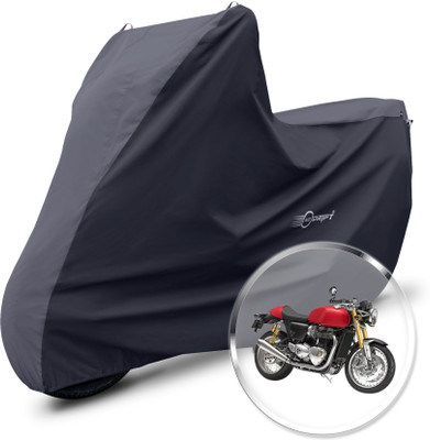Neodrift Two Wheeler Cover for Triumph(Thruxton 1200 R, Grey, Black)