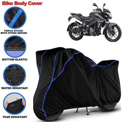 Grizzly Two Wheeler Cover for Bajaj(Pulsar NS 200, Black, Blue)