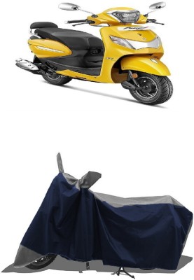 SUGASHRI Waterproof Two Wheeler Cover for TVS(Scooty Zest BS6, Grey, Blue)