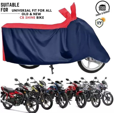 ZAQE Waterproof Two Wheeler Cover for Honda, Universal For Bike(CB Shine, Blue, Red)