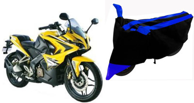 Sheen Waterproof Two Wheeler Cover for Bajaj(Pulsar 200 NS DTS-i, Black, Blue)