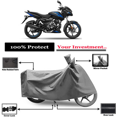 Amexride Two Wheeler Cover for Bajaj(Pulsar 125, Grey)