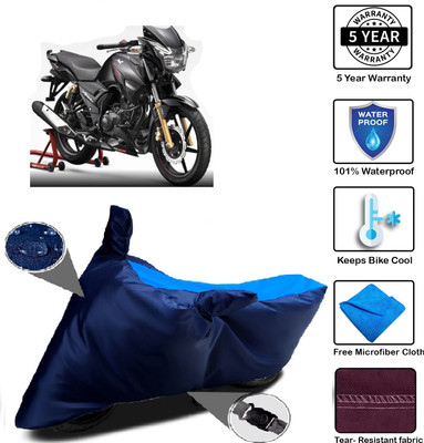 MISSION COLLECTION Waterproof Two Wheeler Cover for TVS(Apache RTR 180, Blue)