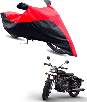Motodreka Two Wheeler Cover for Royal Enfield(Bullet 350 New BS6, Red, Black)