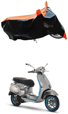 VESMEI Two Wheeler Cover for Vespa(Piaggio Elettrica BS6, Orange)