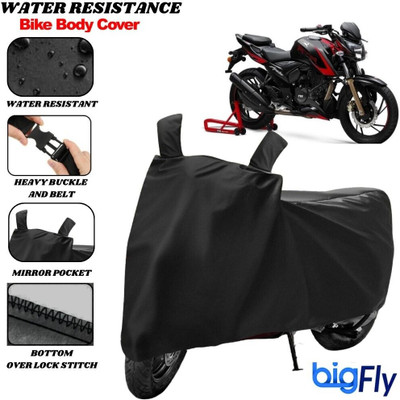 BigFly Two Wheeler Cover for TVS(Apache RTR 200 4V, Black)