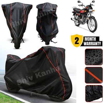 Shiv Kanha Waterproof Two Wheeler Cover for Hero(Splendor, Black, Red)