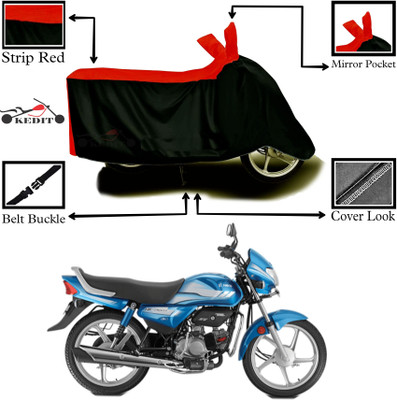 AASHTIK MART Two Wheeler Cover for Hero(HF Deluxe, Red, Black)