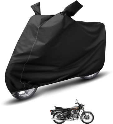 MOCKHE Waterproof Two Wheeler Cover for Royal Enfield(Bullet 500, Black)