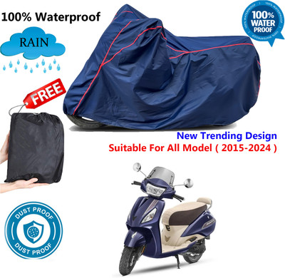 AUTOCAD Waterproof Two Wheeler Cover for TVS(Jupiter, Blue, Red)