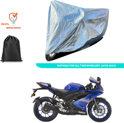 PAGORA Waterproof Two Wheeler Cover for Yamaha(YZF R15 V3 BS6, Silver)