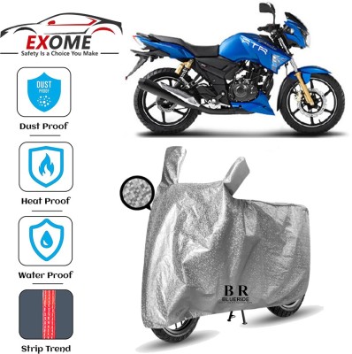 EXOME Two Wheeler Cover for TVS(Apache RTR 180, Silver)