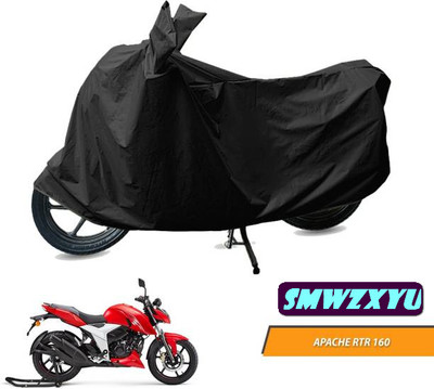 smwzxyu Waterproof Two Wheeler Cover for Universal For Bike(Apache RTR 160, Black)