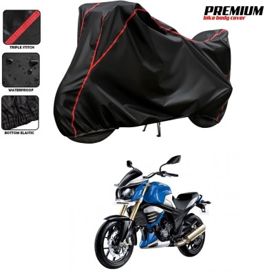 MADAFIYA Waterproof Two Wheeler Cover for Mahindra(MOJO XT 300, Black, Red)