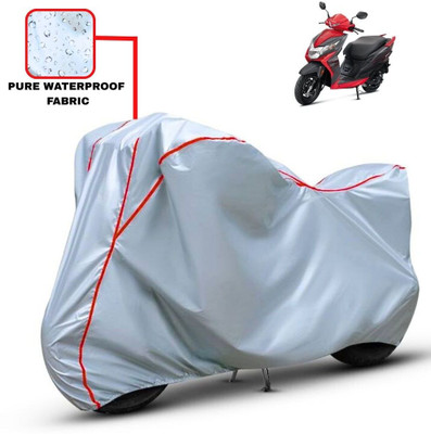 Delphinium Waterproof Two Wheeler Cover for Honda(Dio, Silver, Red)