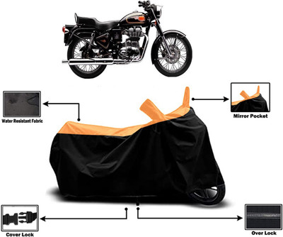 Amexride Two Wheeler Cover for Royal Enfield(Bullet 350 Twinspark, Orange)