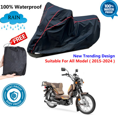 AutoGalaxy Waterproof Two Wheeler Cover for TVS(XL 100 Heavy Duty, Black, Red)