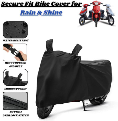 Delphinium Waterproof Two Wheeler Cover for Hero Electric(Electric Scooter, Black)