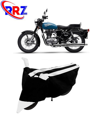 RRZ Waterproof Two Wheeler Cover for Royal Enfield(Standard 350, Black, White)