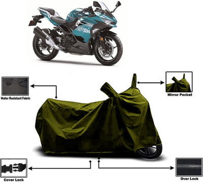 Amexride Two Wheeler Cover for Kawasaki(Ninja 400 BS6, Green)