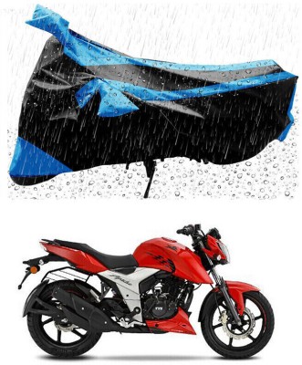 DeepShakshi AUTOMOTIVE Two Wheeler Cover for TVS(Apache RTR 160 4V, Blue, Black)