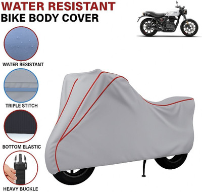 Auto Udaan Waterproof Two Wheeler Cover for Royal Enfield(Hunter 350, Grey, Red)