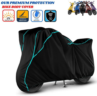 Delphinium Waterproof Two Wheeler Cover for TVS(Pep Plus, Black)