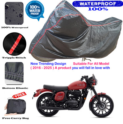AutoGalaxy Waterproof Two Wheeler Cover for JAWA(42 BS6, Black, Red)
