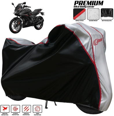 xodi Waterproof Two Wheeler Cover for Bajaj(Pulsar 250, Silver, Black)