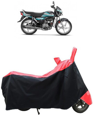 WMIZEXA Waterproof Two Wheeler Cover for Hero(HF Deluxe, Black, Red)