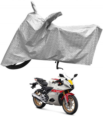 Auto Hub Waterproof Two Wheeler Cover for Yamaha(R15, Silver)