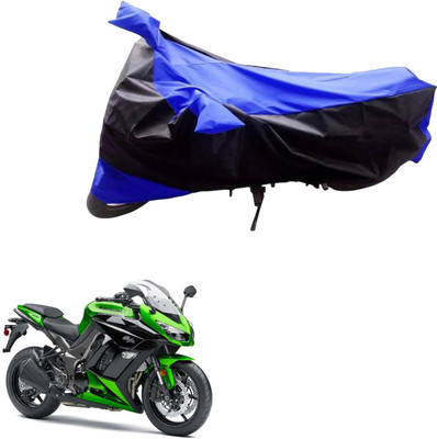 Mdstar Waterproof Two Wheeler Cover for Kawasaki(Z250, Black, Blue)