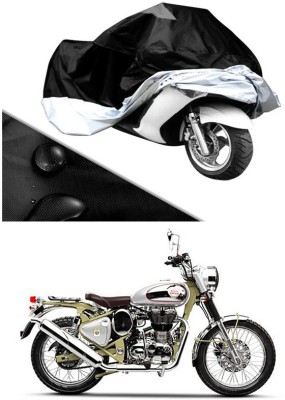 AutoTiger Two Wheeler Cover for Royal Enfield(Bullet Trials 500, Silver, Black)