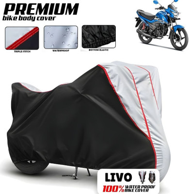 Mwiss Waterproof Two Wheeler Cover for Honda(Livo, Black, Silver)
