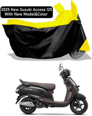 Amexride Two Wheeler Cover for Suzuki(Access 125, Yellow, Black)