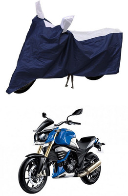 Furious3D Two Wheeler Cover for Mahindra(MOJO XT 300, Blue, White)