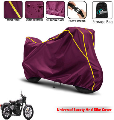 AUTOBIRSA Two Wheeler Cover for Royal Enfield(Bobber 350, Maroon)