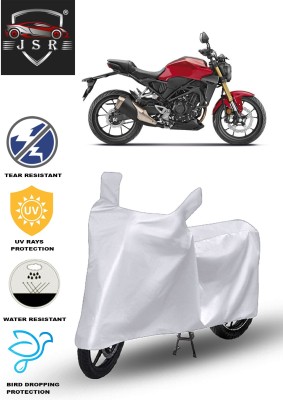 J S R Waterproof Two Wheeler Cover for Honda(CB300R, Silver)