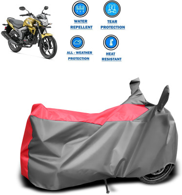 DeepShakshi AUTOMOTIVE Two Wheeler Cover for Honda(CB Trigger, Red, Grey)